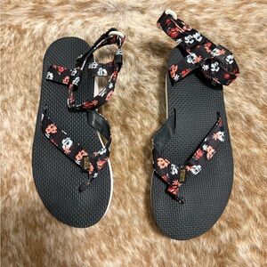 Teva Black Floral Sandals